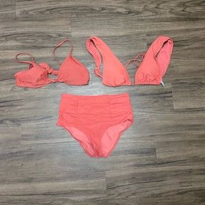 Aerie high waisted bikini with two tops